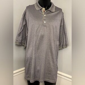 Bobby Jones Polo Golf Shirt XXL - red blue cream diamond print made in Thailand